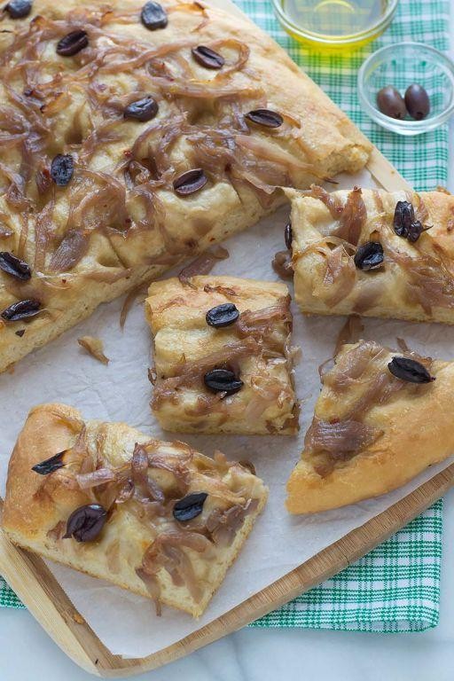 Caramelized Onion and Olive Focaccia