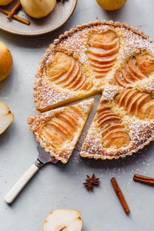 Caramelized Pear Tart with Almond Frangipane