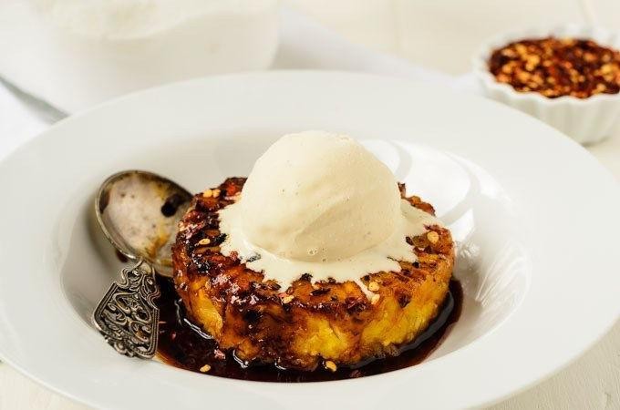 Caramelized Pineapple with Ice Cream