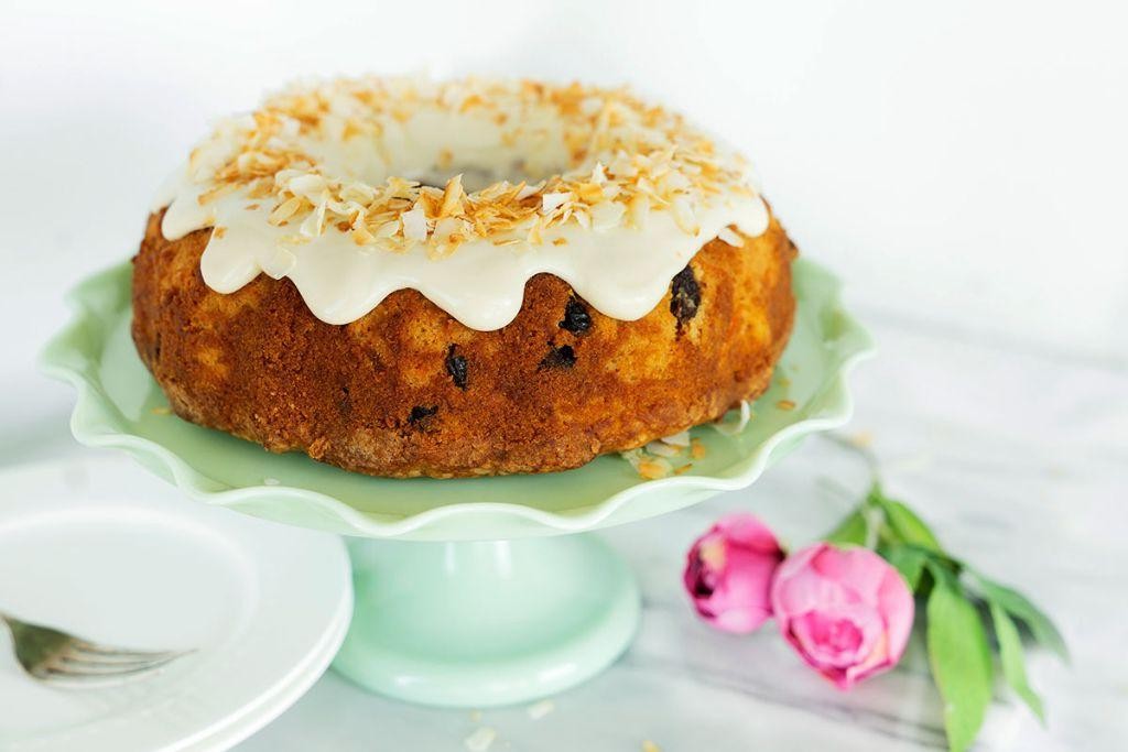 Carrot Cake Bundt with Pineapple Cream Cheese Frosting