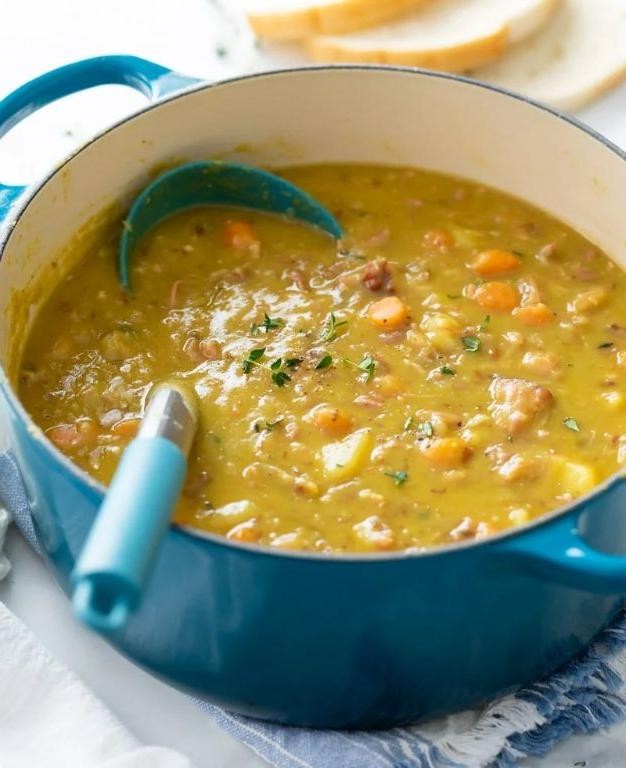 Carrot and Ham Hock Soup with Fresh Thyme