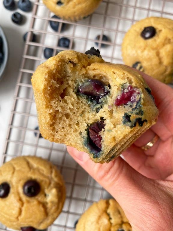 Cassava Flour Muffins with Blueberries