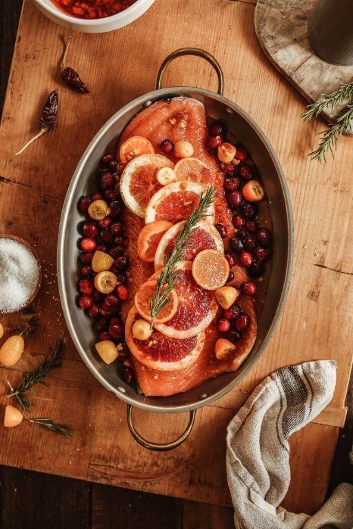 Cast Iron Cranberry Orange Salmon