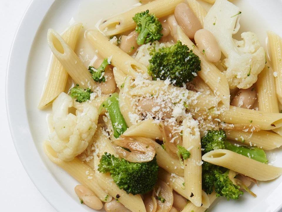Cauliflower and Broccoli Penne Pasta