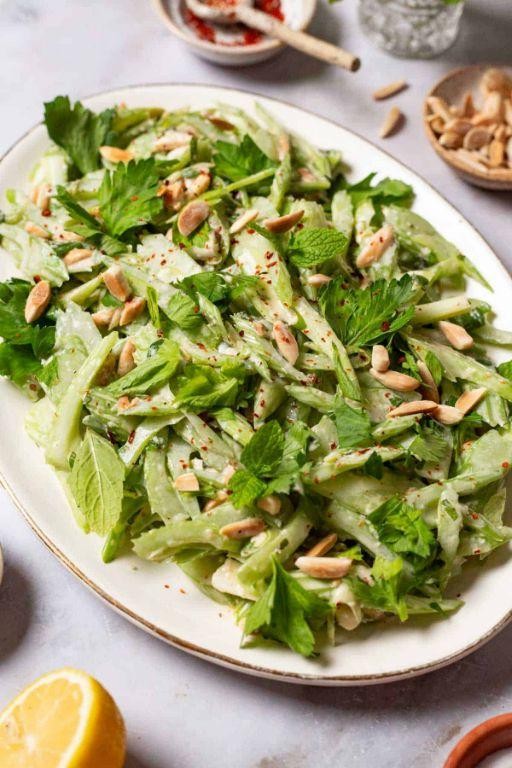 Celery Slaw with Tangy Yogurt Dressing