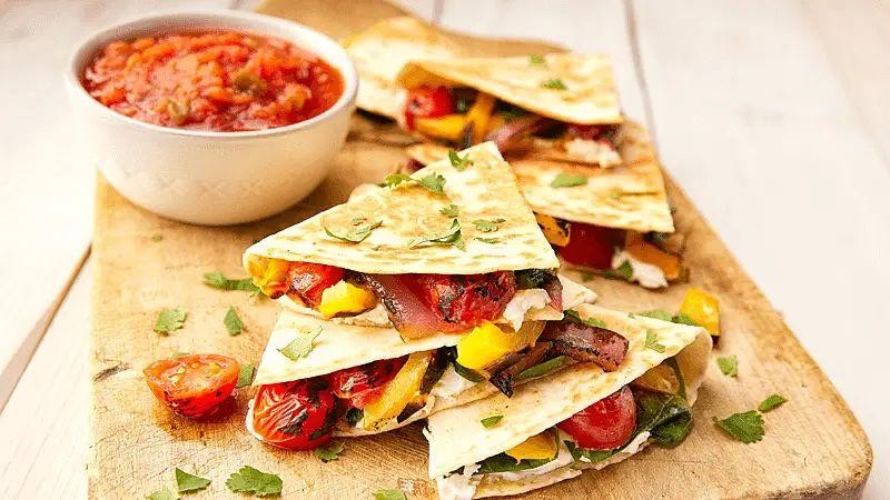 Charred Veggie and Cheese Breakfast Quesadillas
