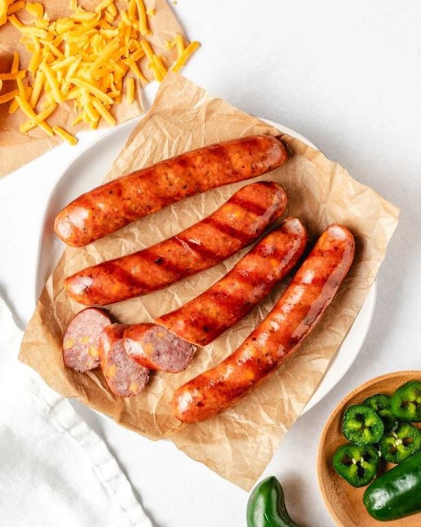 Cheddar Brats Sausage and Peppers