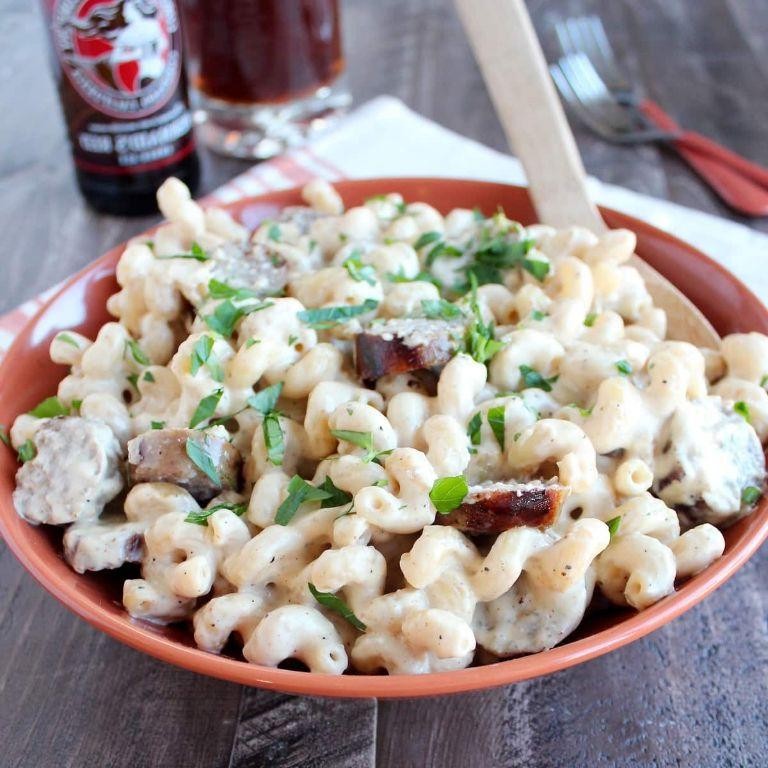 Cheddar Bratwurst Mac and Cheese
