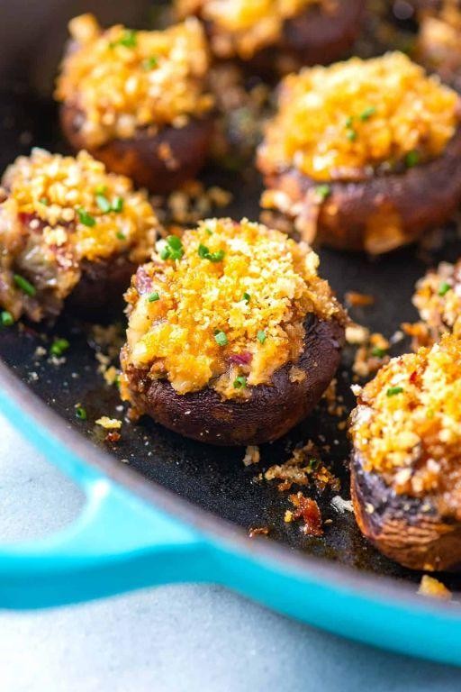 Cheddar Cheese Stuffed Mushrooms