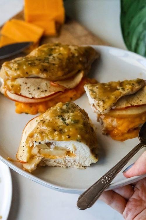 Cheddar and Apple Stuffed Chicken