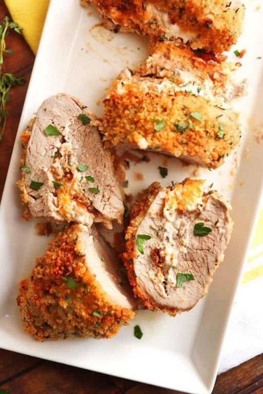 Cheese-Stuffed Breaded Pork Tenderloin