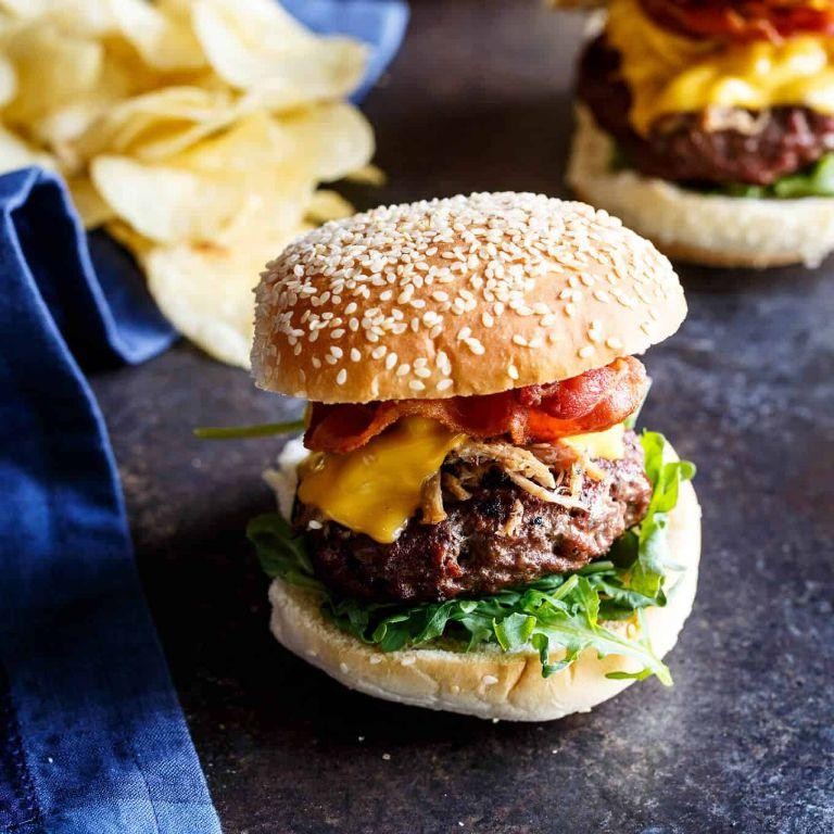 Cheesy Bacon and Pork Burger