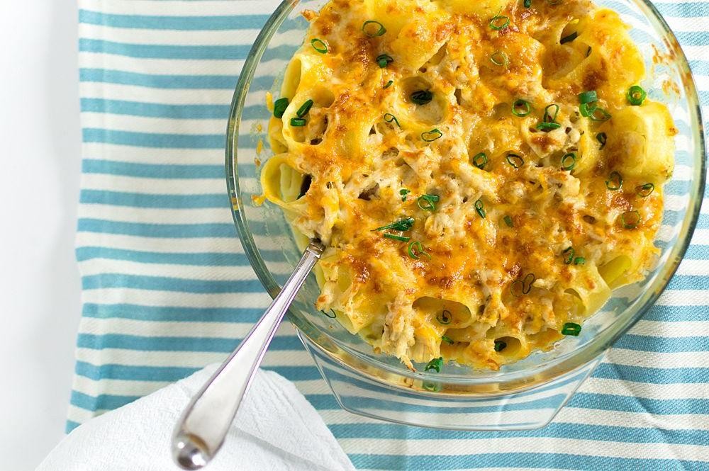 Cheesy Baked Calamarata with Mozzarella and Parmesan