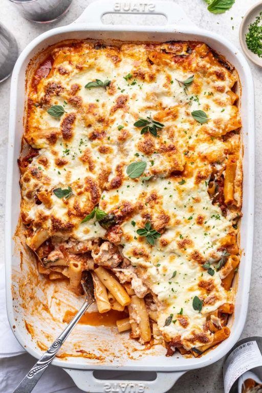 Cheesy Baked Ziti with Italian Sausage