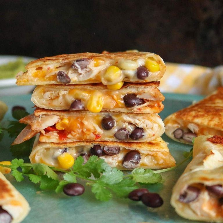 Cheesy Banana Pepper and Chicken Quesadillas