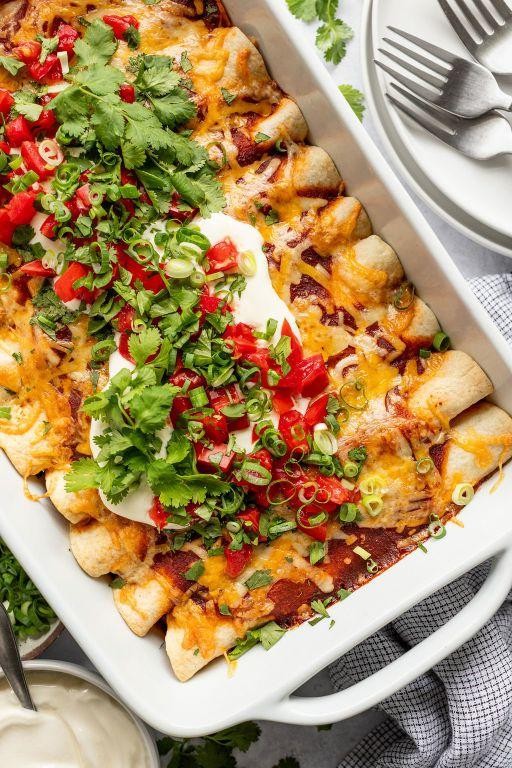 Cheesy Beef and Bean Enchiladas