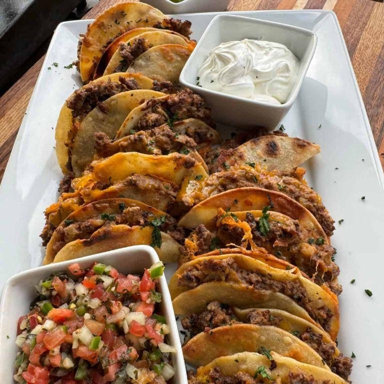 Cheesy Beef and Bean Tacos