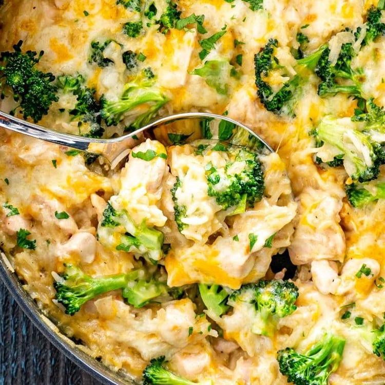 Cheesy Broccoli Chicken and Rice Comfort