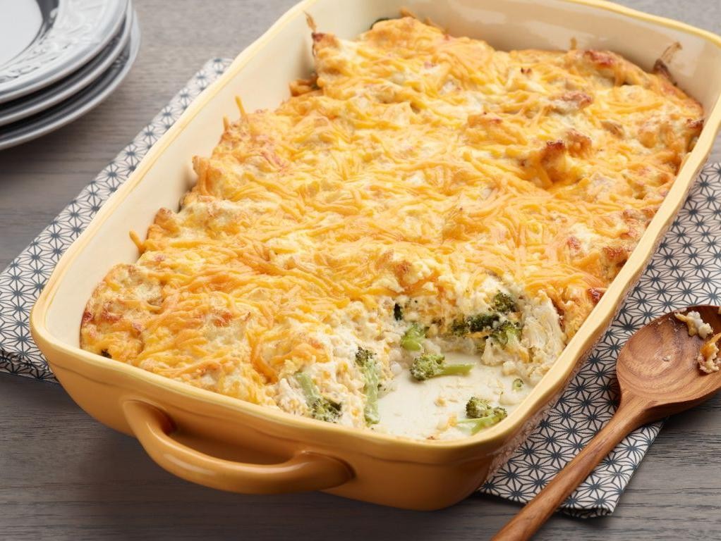 Cheesy Broccoli and Chicken Tenderloin Bake
