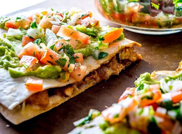 Cheesy Chicken Quesadillas with Fresh Guacamole