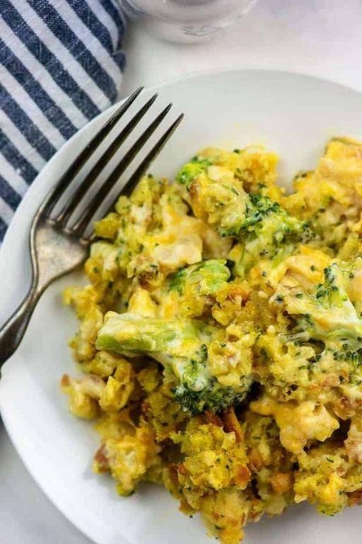 Cheesy Chicken and Broccoli Dressing Casserole