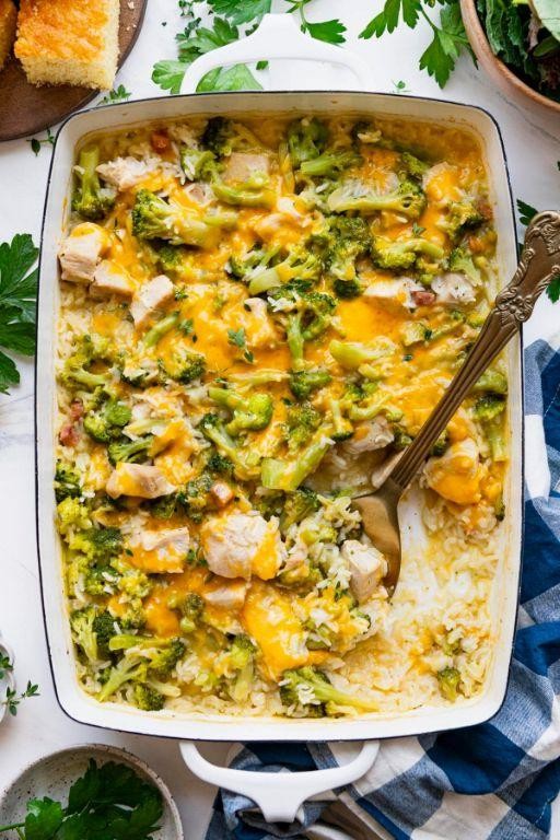 Cheesy Chicken and Broccoli Dump Casserole