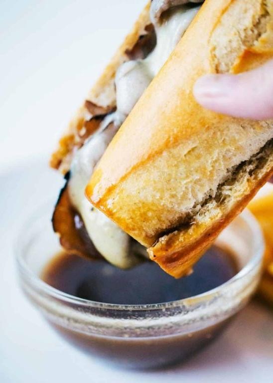 Cheesy French Dip Baguette