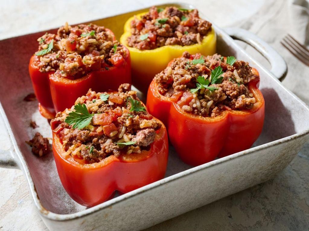 Cheesy Ground Beef Stuffed Peppers