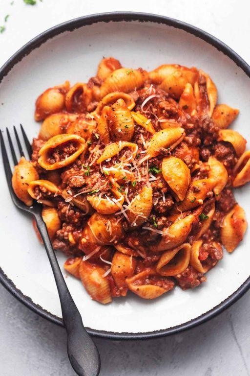 Cheesy Instant Pot Ground Beef Pasta