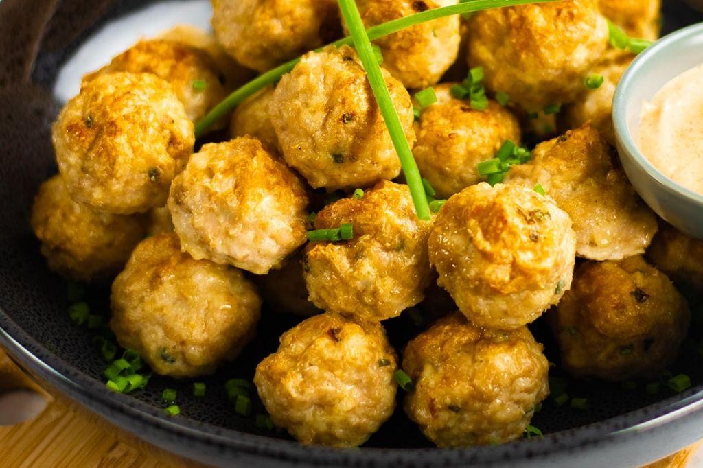 Cheesy Keto Ground Chicken Meatballs