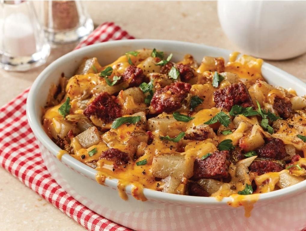 Cheesy Potato and Corned Beef Casserole