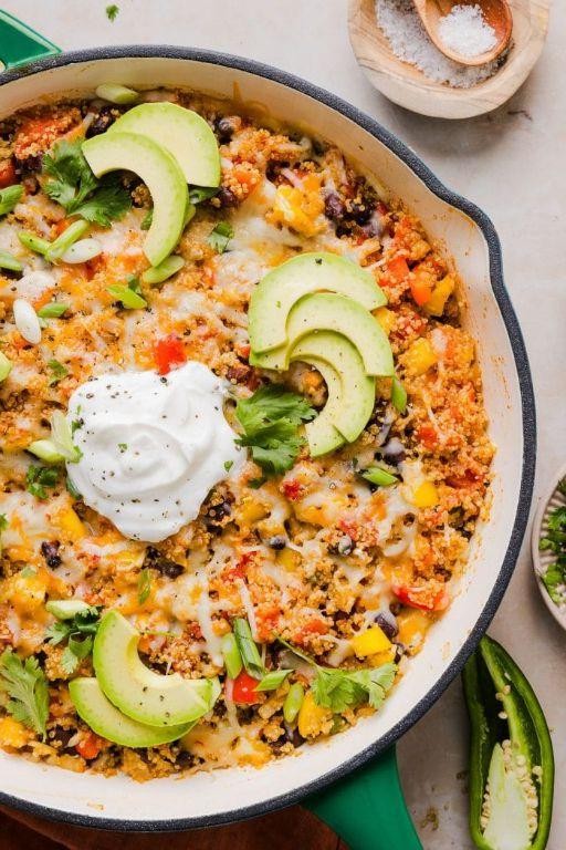 Cheesy Quinoa One Pot Taco Skillet