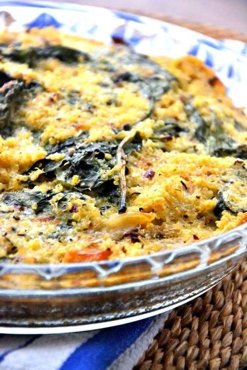 Cheesy Quinoa and Spinach Casserole