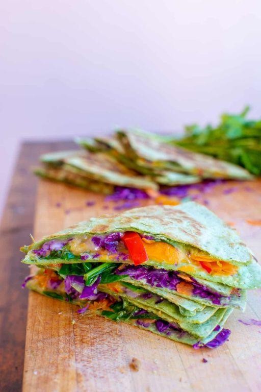 Cheesy Rainbow Quesadillas