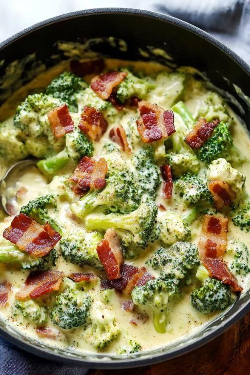 Cheesy Rotelle with Broccoli and Bacon