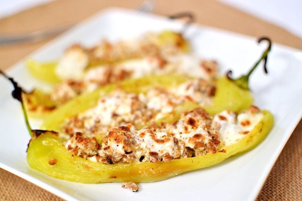 Cheesy Sausage Stuffed Banana Peppers
