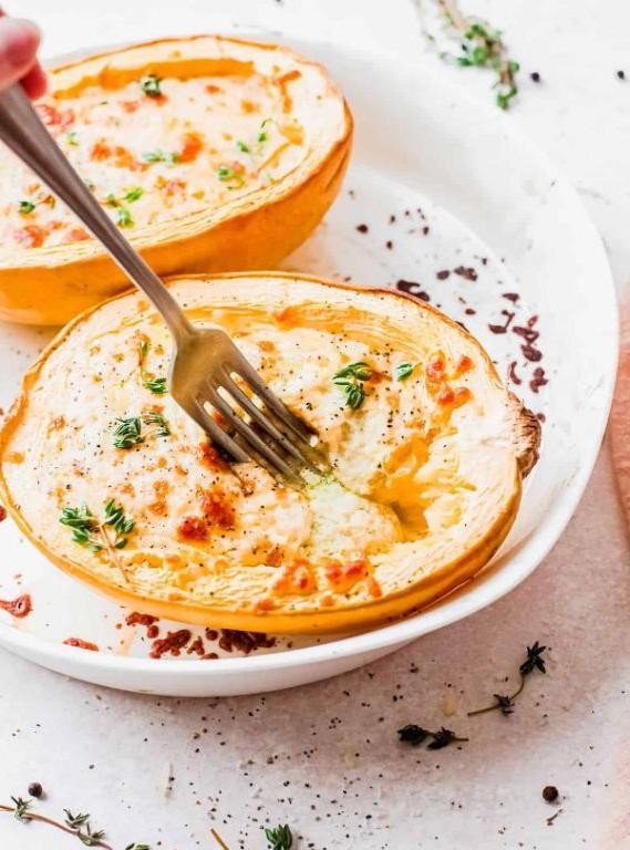 Cheesy Spaghetti Squash with Walnut Pesto