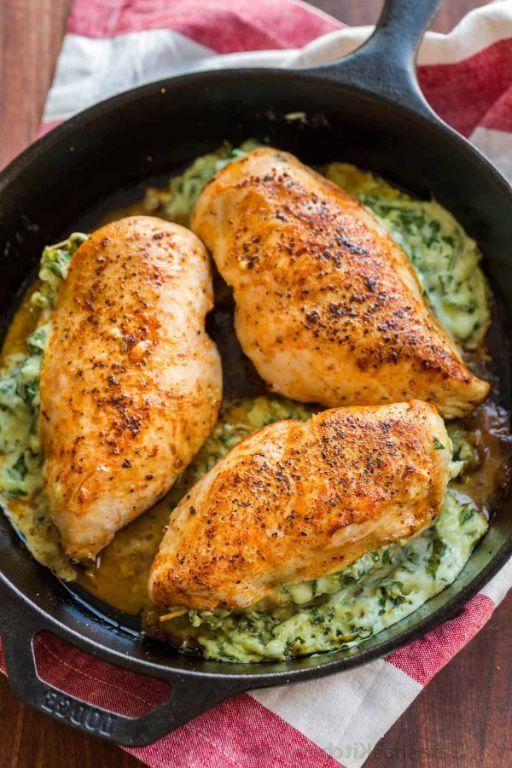 Cheesy Spinach Stuffed Baked Chicken