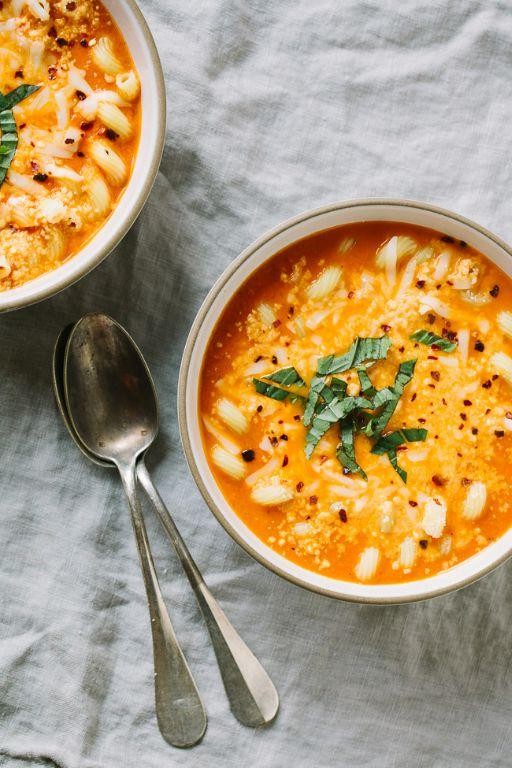 Cheesy Tomato Basil Noodle Soup