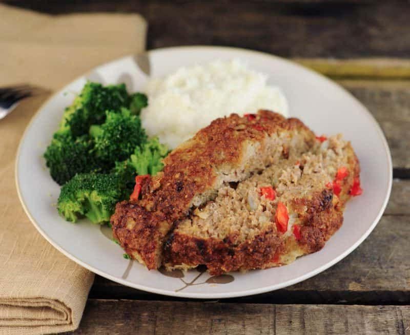 Cheesy Turkey Meatloaf with Bell Peppers