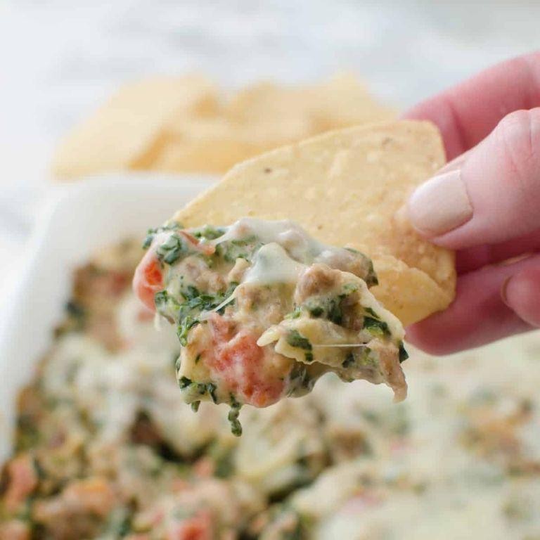 Cheesy Velveeta Sausage and Spinach Blend