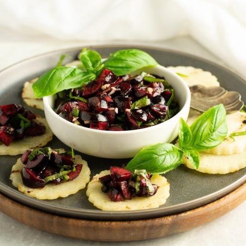 Cherry Basil Bruschetta