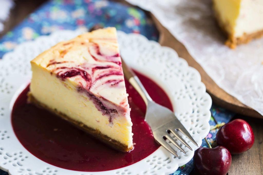 Cherry Cream Cheese Swirl Cake