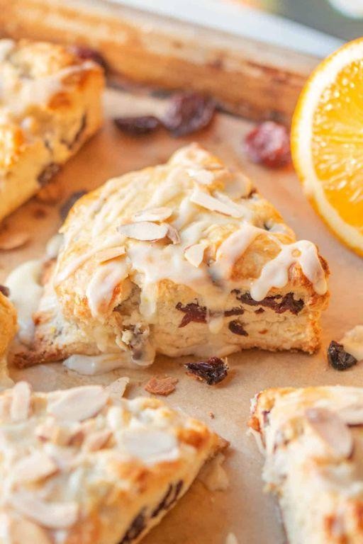 Cherry Scones with Lemon Glaze
