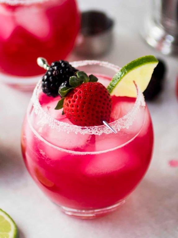 Cherry and Blackberry Margarita with Tequila