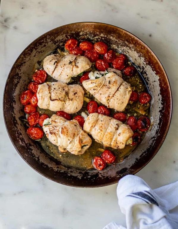 Cherry and Goat Cheese Stuffed Chicken Breasts