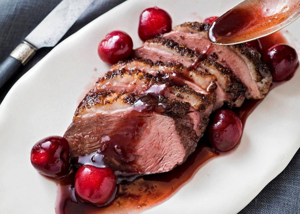 Cherry and Herb Roasted Duck