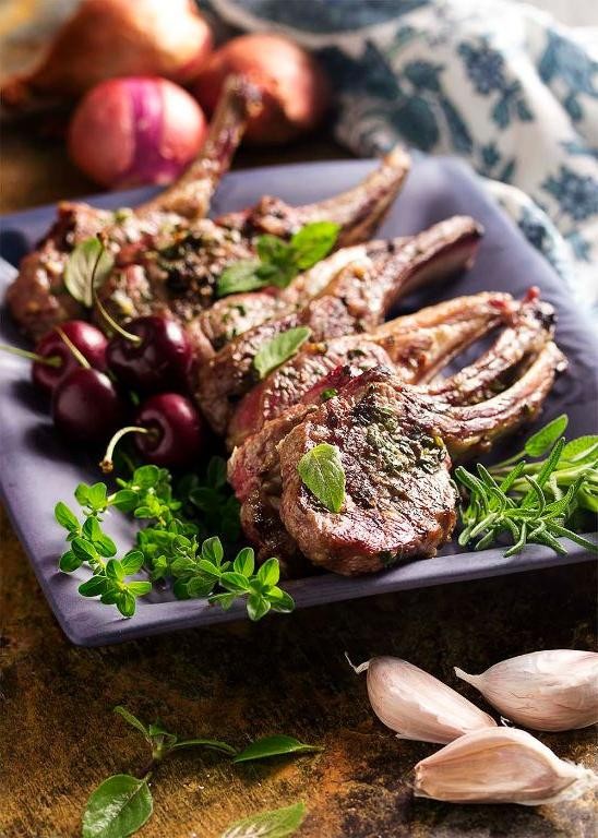 Cherry and Rosemary Grilled Lamb Chops