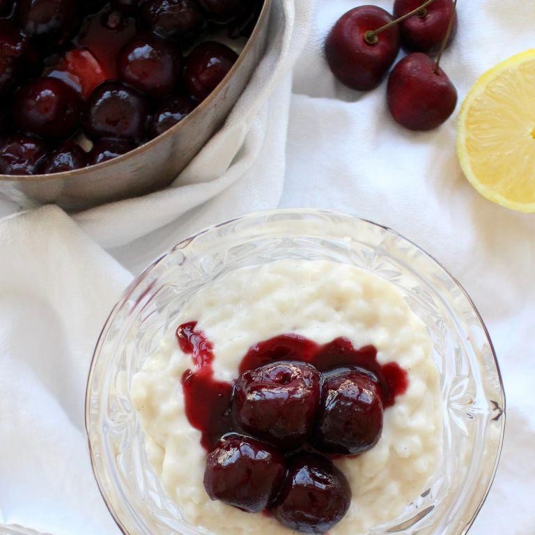 Cherry-Infused Rice Pudding