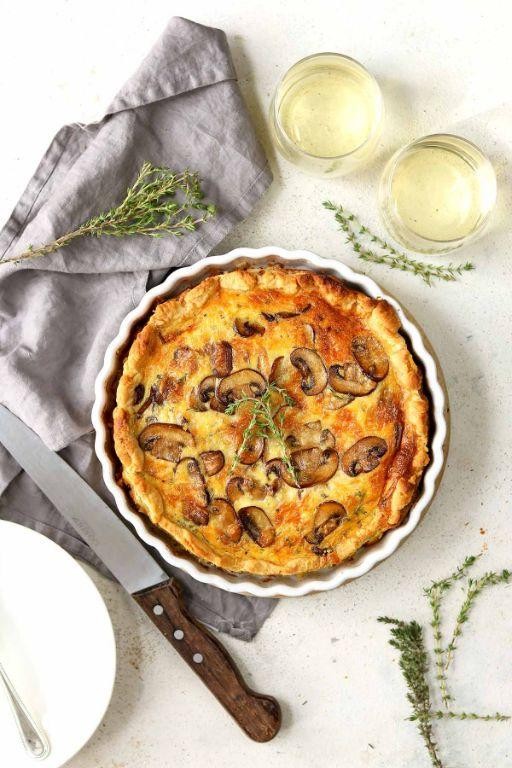 Chestnut Mushroom and Herb Quiche